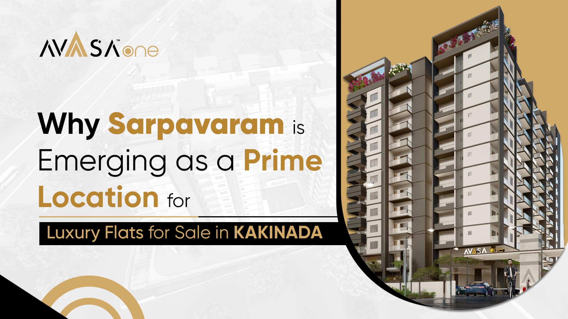 blog poster image showing avaas aone project Avaasa One luxury flats for sale at Sarpavaram under development – showcasing latest luxury flats for sale in Kakinada.