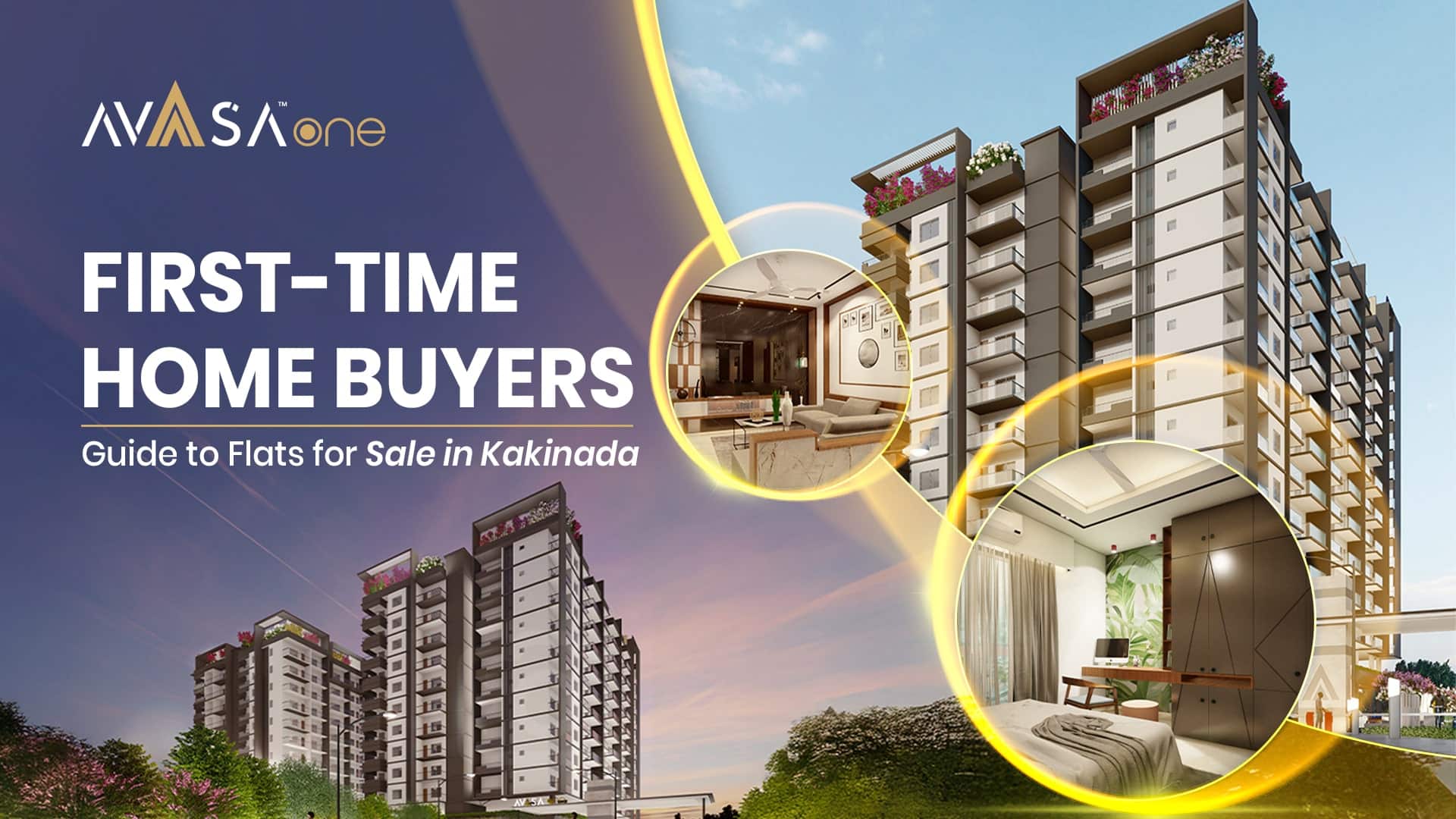 A young couple exploring a model apartment in Avaasa One, an attractive residential community for flats and apartments for sale in Kakinada